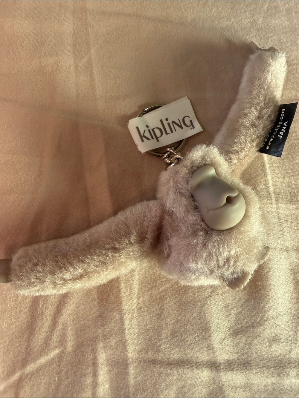 New Kipling Plush Monkey Keychain - Beige Jana purse charm